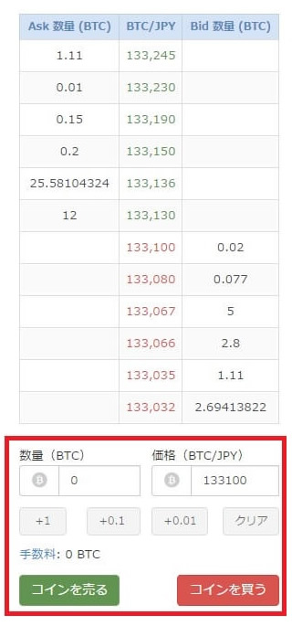 ビットコイン換金（板情報～ビットフライヤー編）