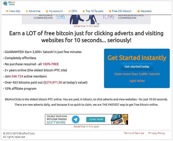 Bits For Clicksトップページ画像